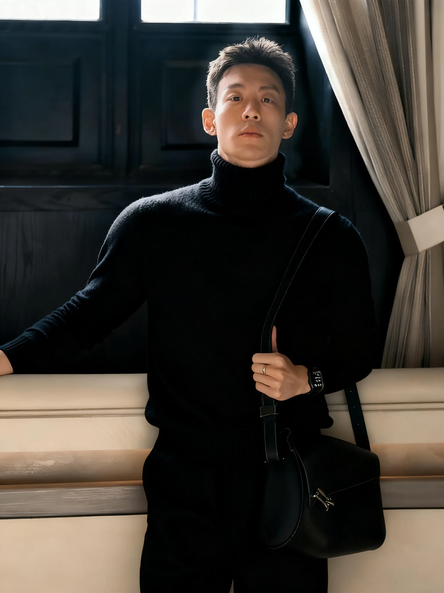 

Мужской флисовый трикотажный джемпер Cleanfit с высоким воротником, облегающий, для ношения под костюм, повседневный, с длинным рукавом, зимний, термо, для защиты шеи