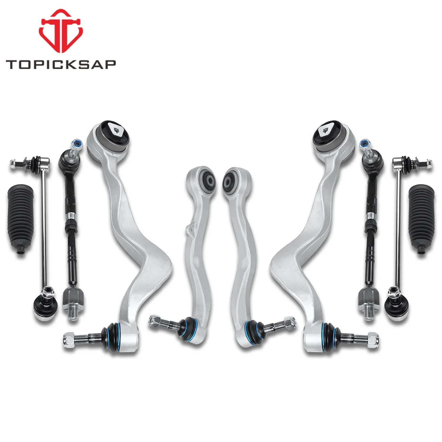 

TOPICK 10Pcs Front Lower Control Arm Stabilizer Sway Bar End Link Tie Rod Kits for BMW E60 525i 535i 550i M5 2004-2009 2010