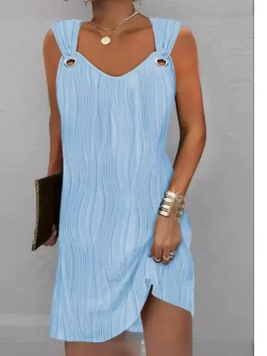 Ele Pink Svel Vest Floral Embroidery Dr Women's Faionable Summer New Sle Elastici V-ne ort Dr