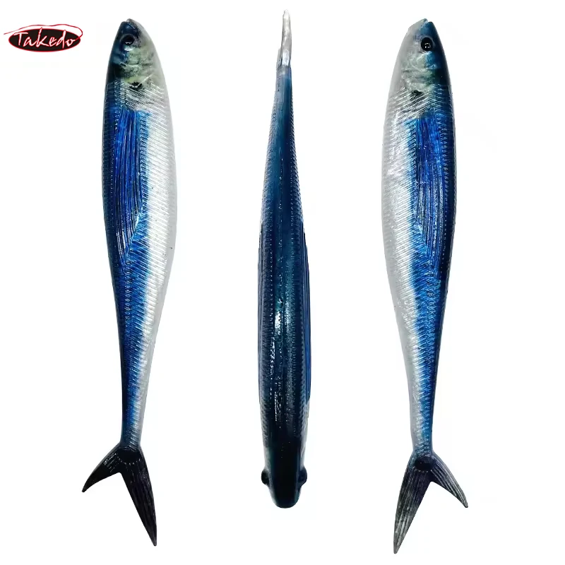 TAKEDO 3D Live Fish Painting Lure 12.5cm 11g 16cm 21.5g Luminous Soft Fishing Bait Scissor Tail Fish For Tuna Bass Sea Fishing