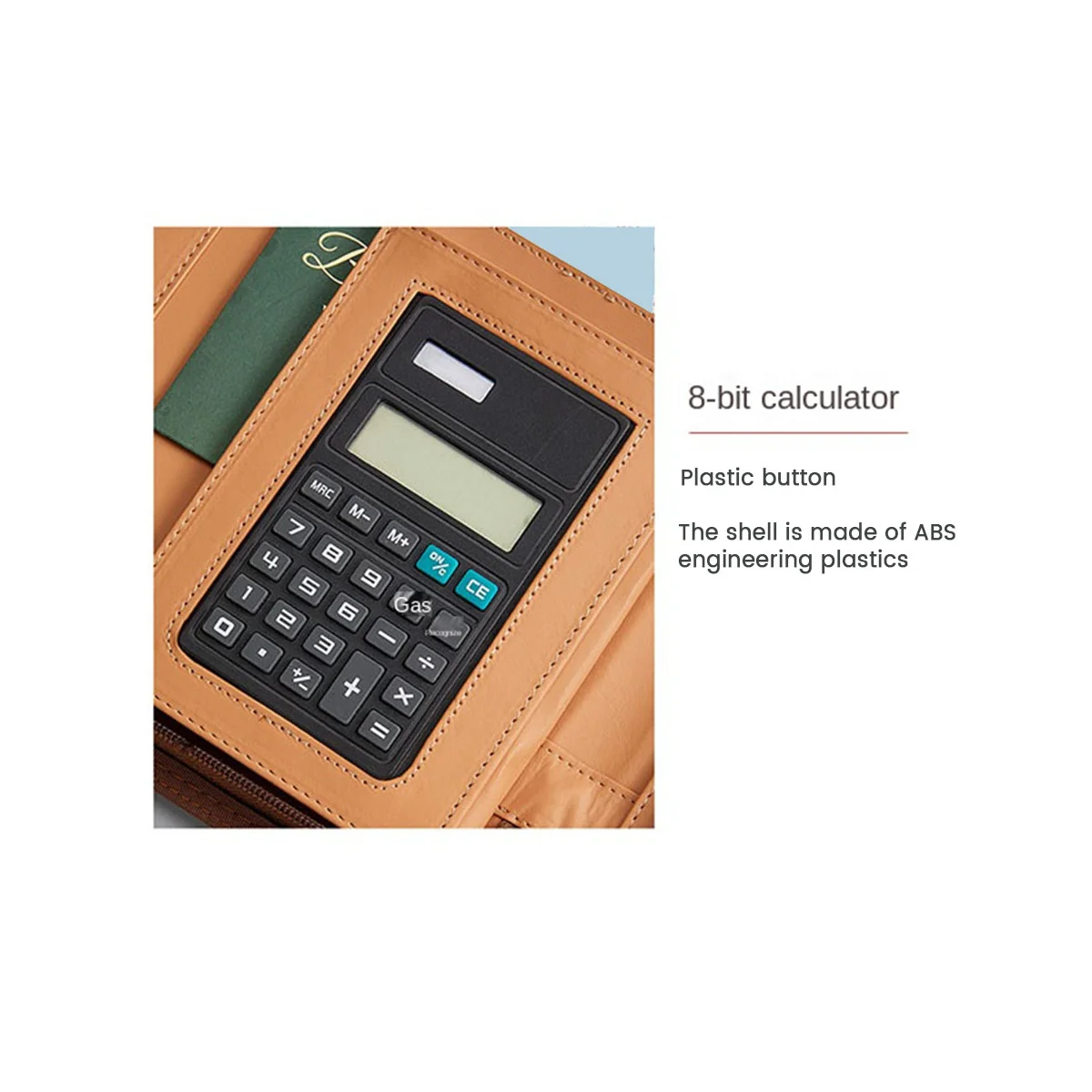 Leather Portfolio Folder with Zipper for Women/Men, Business Padfolio with Handle, Conference Notepad Folder Black