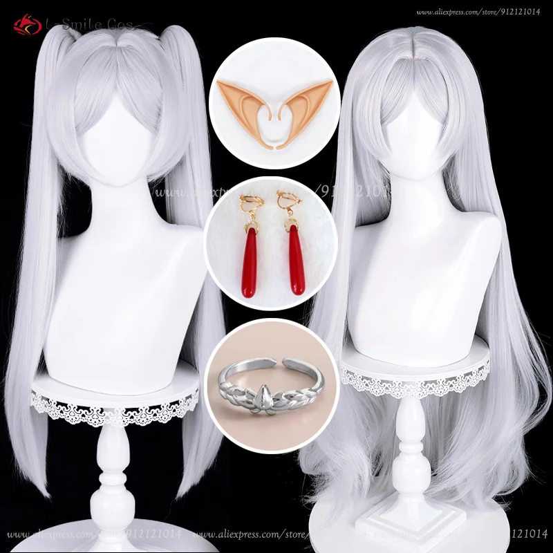 

Frieren Cosplay Wig 68cm/95cm Silver White Wigs Heat Resistant Synthetic Hair For Women Costumes Anime Cosplay Wigs Halloween