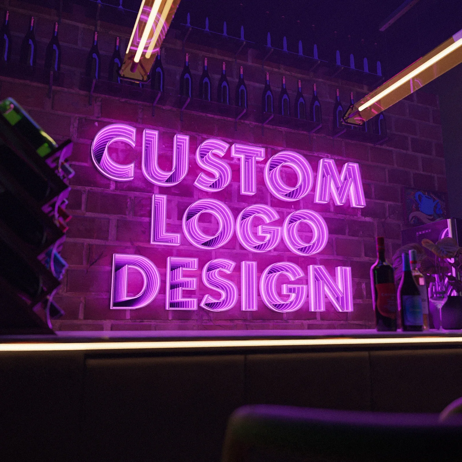 Tanda LOGO LED Cermin Tak Terbatas Kustom Logo Dinding Kantor Bisnis 3D Kustom Personal Tanda Dekorasi Salon Kustom Dropshipping