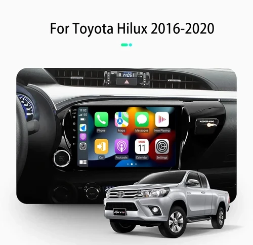 Imagen 2 del producto Android 15 Auto Carplay para Toyota HILUX IGO IMV REVO V2016 2017 2018 2019-2020 Radio de coche Multimedia GPS Navi reproductor WIFI estéreo