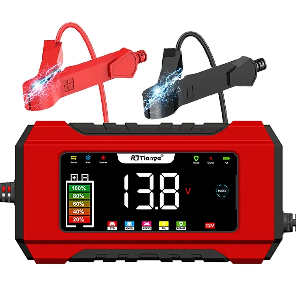 

Car Battery-Charger 12V Fully Automatic 6A Fast Charging Digital Vehicle Battery Charger Pulse Repair for AGM GEL WET Lead Acid