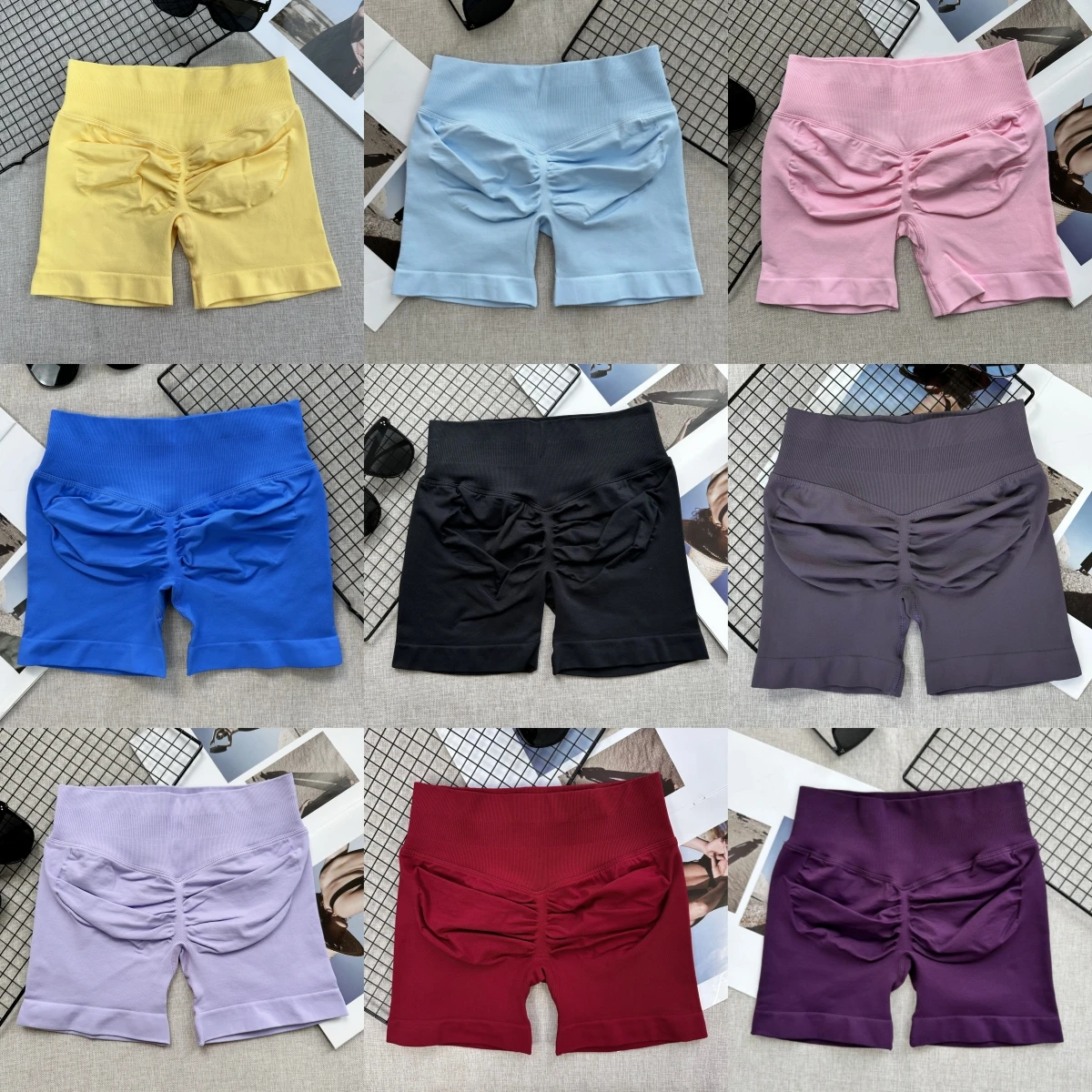 Women Gym Shorts Workout Scrunch Butt Seamless Leggings Seamless Yoga Leggings Bicycle Running Sportswear Fitness Sports Shorts