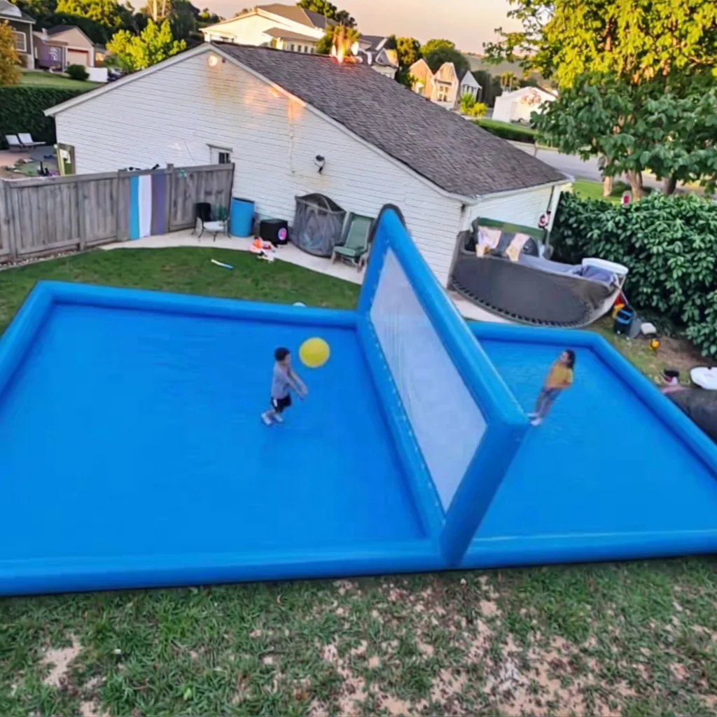 

Индивидуальные открытые надувные волейбольные площадки из ПВХ, коммерческие водные виды спорта, бассейн, развлекательные средства различных цветов