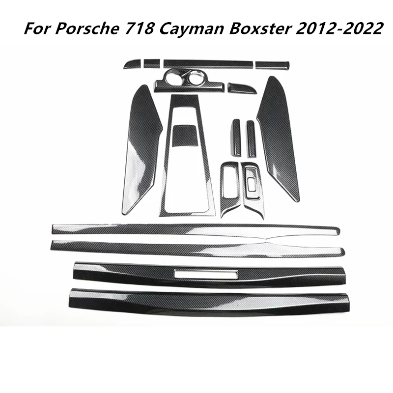 For Porsche 718 Cayman Boxster 2012-2016-2022 Interior Accessories Carbon Fiber Style Interior Decoration Outlet Gear Panel ABS