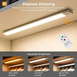 60cm Xiaomi Wireless LED Night Light Motion Sensor USB Rechargeable For Bedroom Kitchen Cabinet Lamp Remote Control Lighting