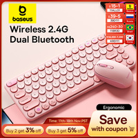 Baseus Wireless Keyboard Bluetooth 5.0 3.0 Wireless 2.4G USB Silent EN 84 Keycaps for iPad Tablet Laptop Computer Women Keyboard