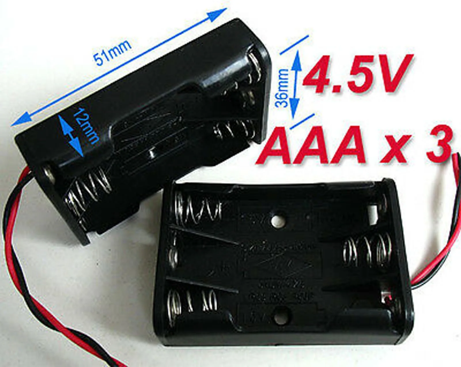 

US Stock 10pcs Battery Holder Box Case w/Wire 3 X AA 4.5V