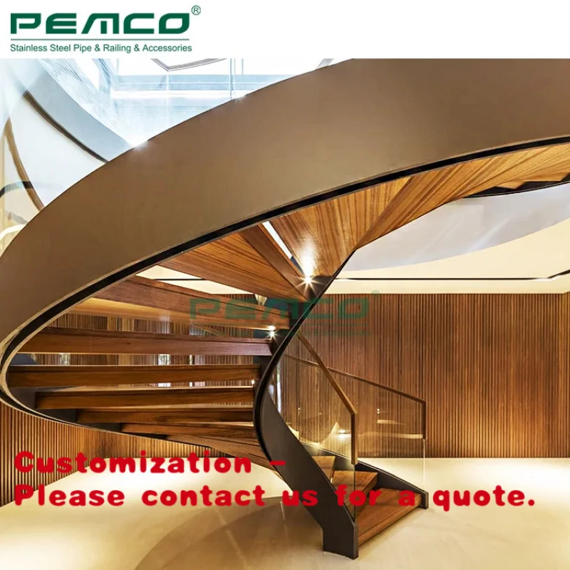 custom.Custom Frameless Glass Balustrade Hanrails Stai Double Curved Glass Modern Staircase