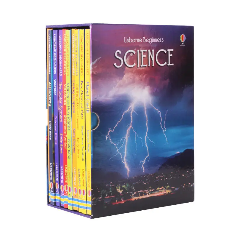 10 Books/Set Hardcover Usborne Beginners Science Children Interesting Science Book Kids Students English Reading Picture Book