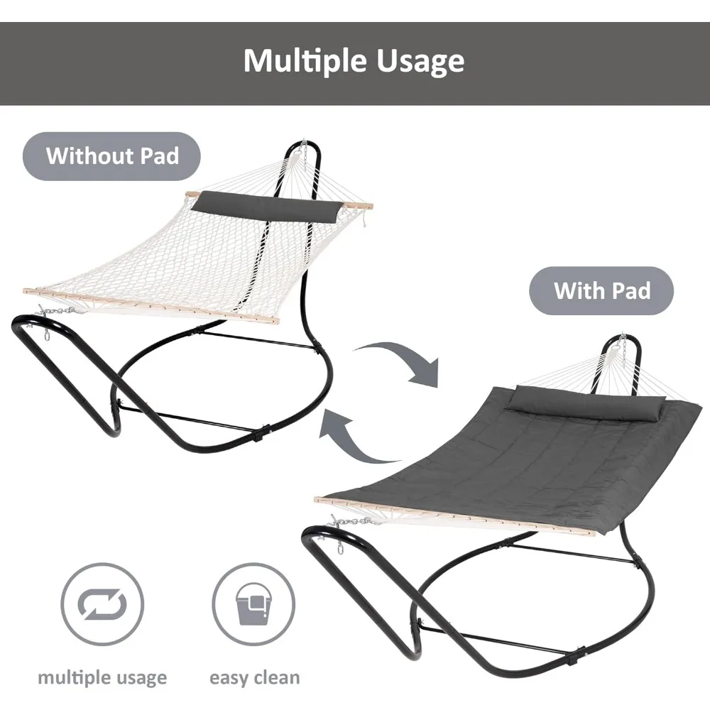 Hammocks Free Standing Hammock for Outside, Heavy Duty Stand Alone Hammock for Backyard, Patio, Garden, Patent Pending