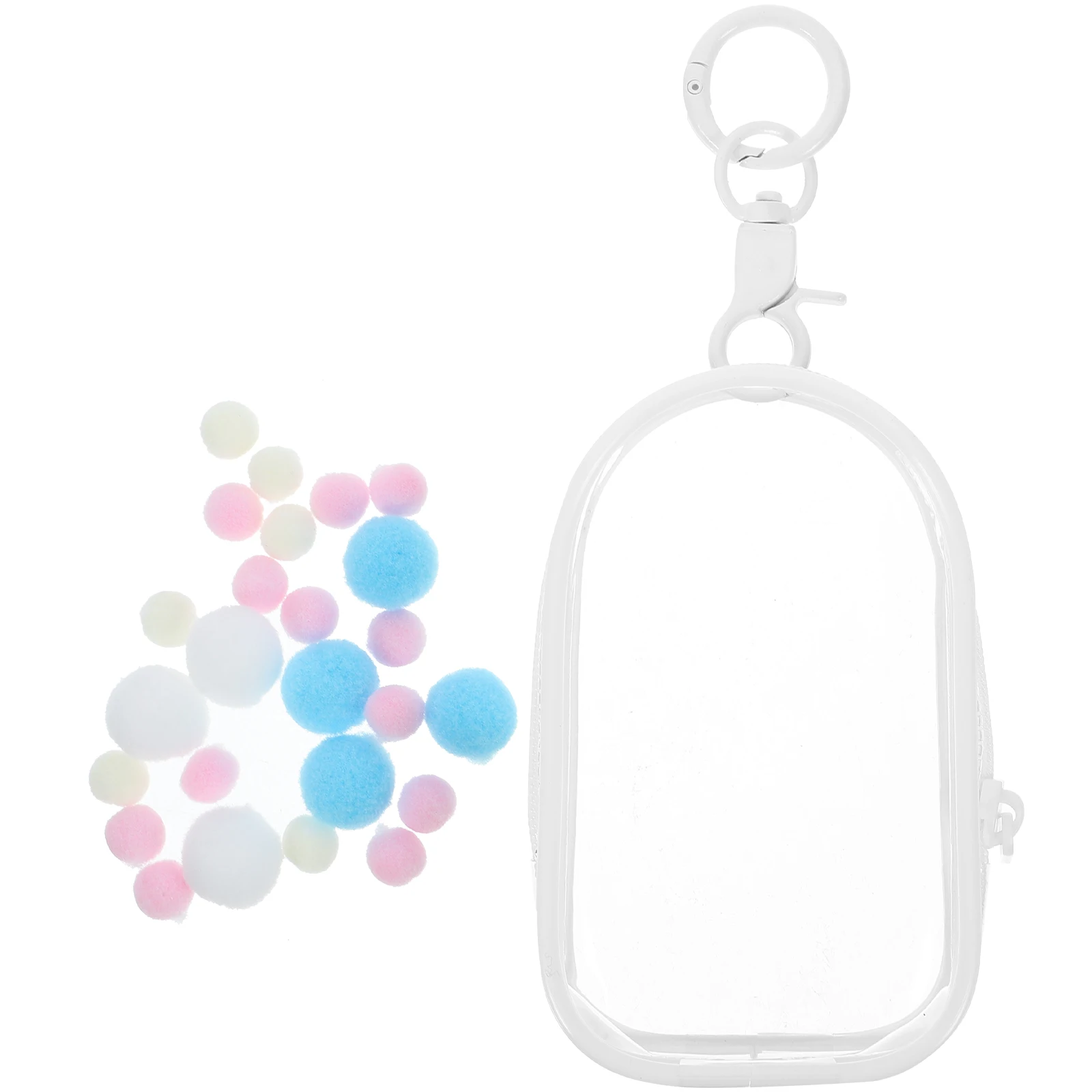 

1 set Transparent Storage Clear Mini Pouch PVC Hanging Buckle Lightweight Portable Toy Mini Display Pouch Accessories