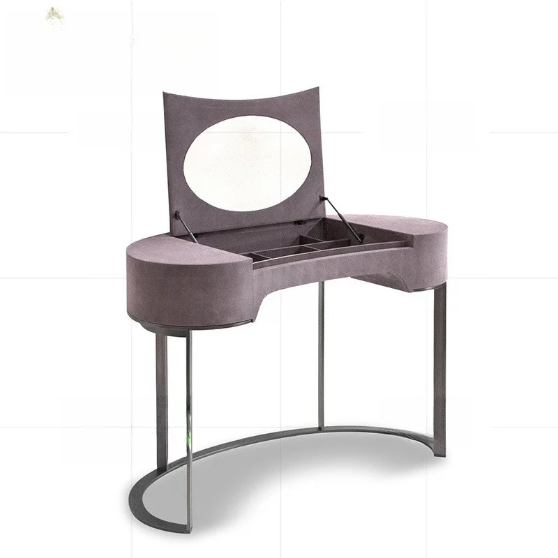 Italian Bedroom Dresser Foldable Dressing Mirror Modern Light Luxury Simple Curved Whole House Furniture
