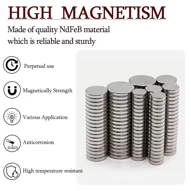 Super Strong Round Neodymium Magnet Powerful Magnets N35 Permanent Magnetic NdfeB Refrigerator Magnet 3x3 6x3 8x3 10x3 20x3 30x3 - Image 3