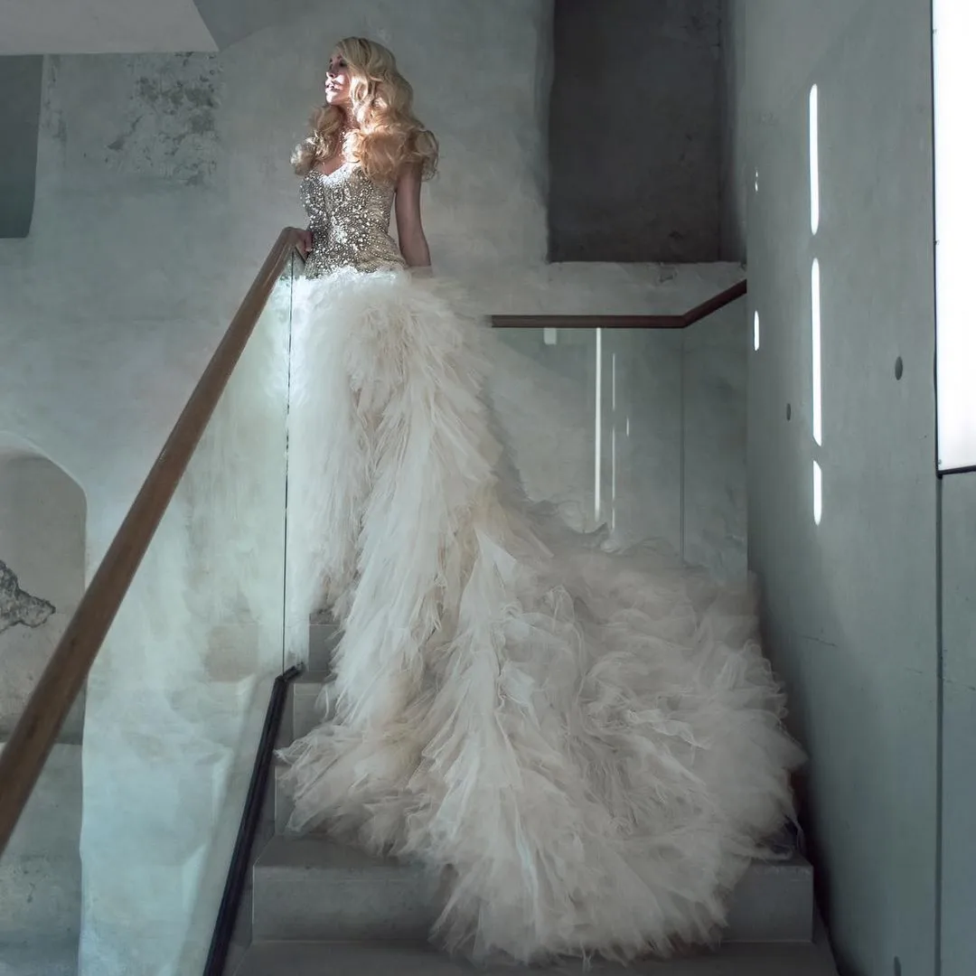 

Роскошные длинные свадебные юбки из тюля большого объема, пышные тюлевые свадебные юбки ручной работы, официальная женская юбка