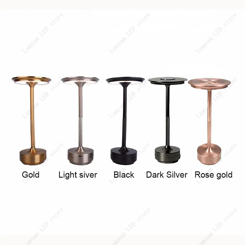 I-shaped LED Metal Table Lamp USB Rechargeable Touch Sensing Tricolored Desk Lamp Portable Dimmable Reading Lamp Camping Light