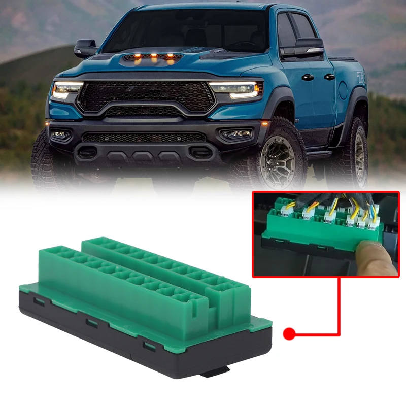 

68321746AA Car Fuses Connector Double Row Green For Jeep Gladiator Wrangler Ram 1500 2500 2021-2024 Chrysler Pacifica Voyager