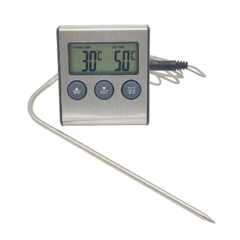 Kitchen Digital Cooking Thermometer Meat Food Temperature for Oven BBQ Grill Timer Function with Probe Heat Meter for Cooking