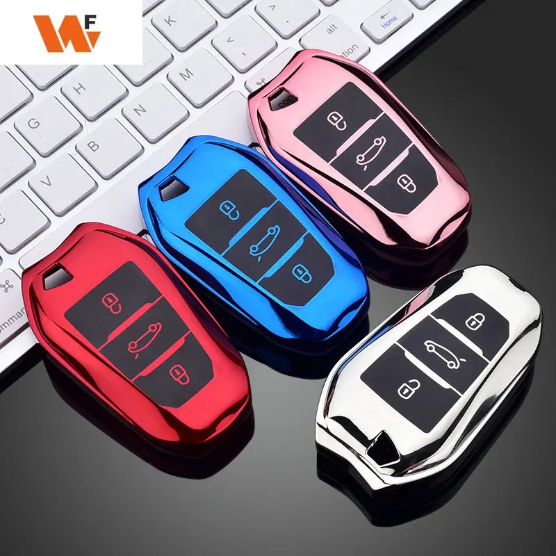 

TPU Car Remote Key Case Cover Shell For Peugeot 2008 3008 4008 5008 308 408 508 Citroen C1 C2 C4 C6 C3-XR Picasso Grand DS3 DS5