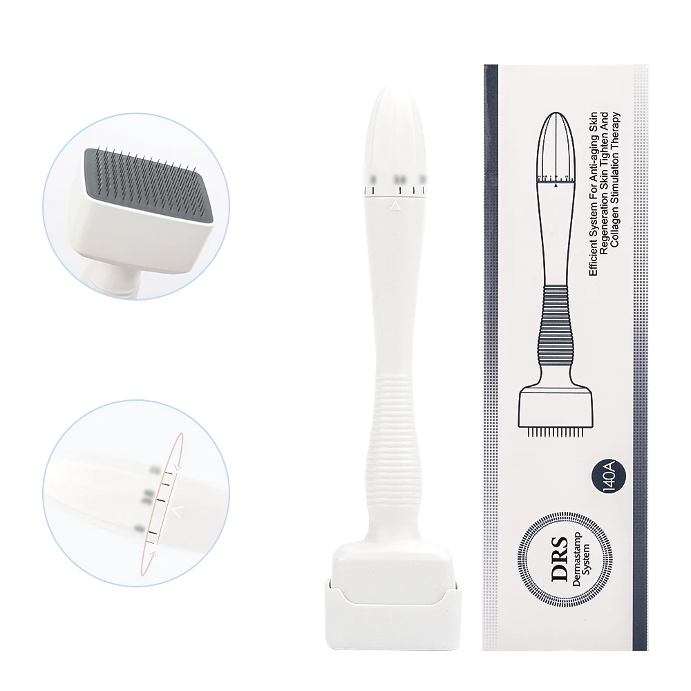 Massageador Facial com Comprimento Ajustável, Aço Inoxidável DRS 140, Derma Roller for Hair, Derma Stamp, Face Roller, Ferramentas de cuidados com a