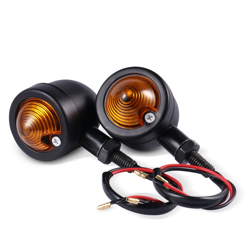 Universal Motorcycle Mini Bullet 12v LED Turn Signals Amber & Red Brake Running Light Turn Signals Lights Accessories