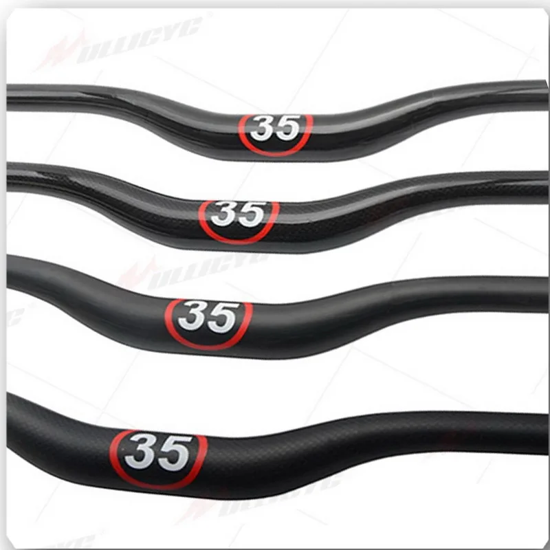 Full Carbon Fiber Strong 3K MTB Handlebar 35mm Mountain Bike Flat Riser Bars Cycling Bicycle Parts