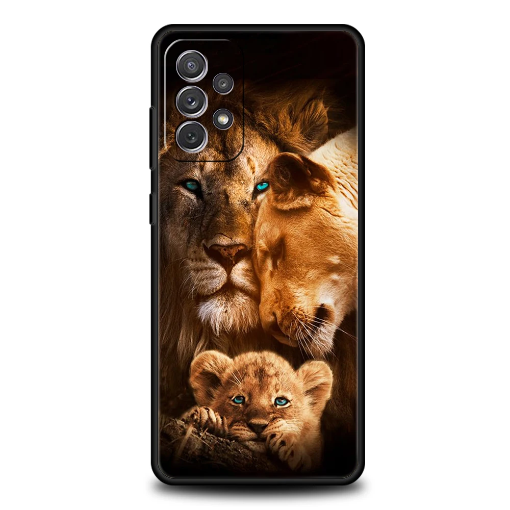 Lion Alpha Male Cub Phone Case for Samsung Galaxy A14 A54 A34 A51 A71 A72 A73 A32 A52 A52S A01 A11 A21S A31 A41 5G Soft Shell