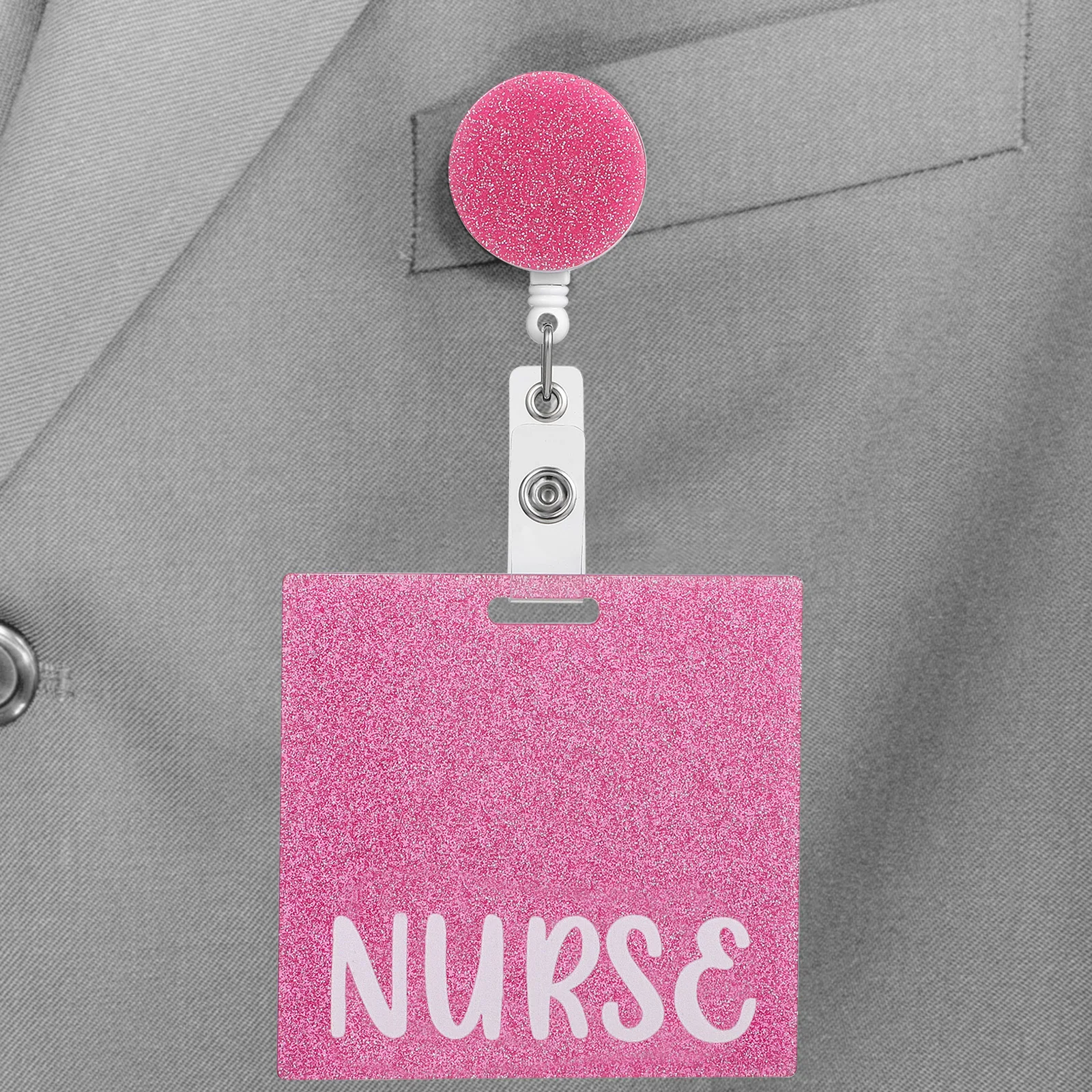 

2Pcs Portable Nurse Badge Buddy Id Card Holders Horizontal Acrylic Lightweight Badge Holders for Nurses Hospital Staff