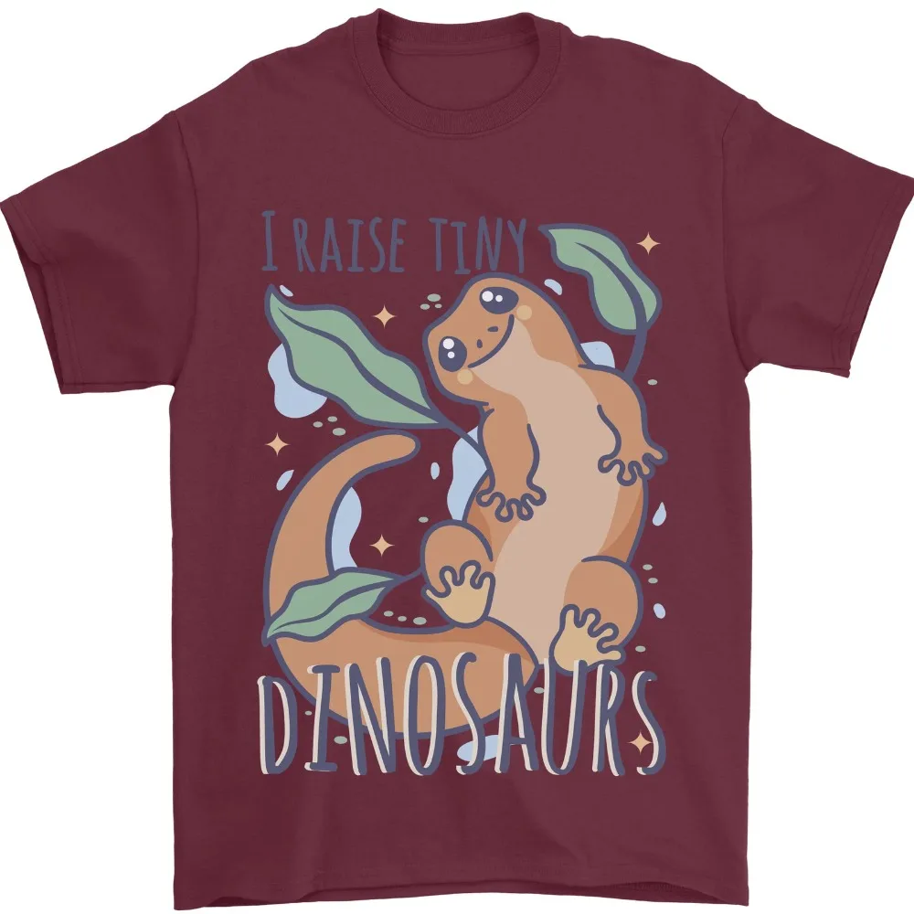I Raise Tiny Dinosaurs T-Shirt Cute Cartoon Leopard Gecko Lizard Print Funny Reptile Lover Summer Casual Short Sleeve Cotton Tee
