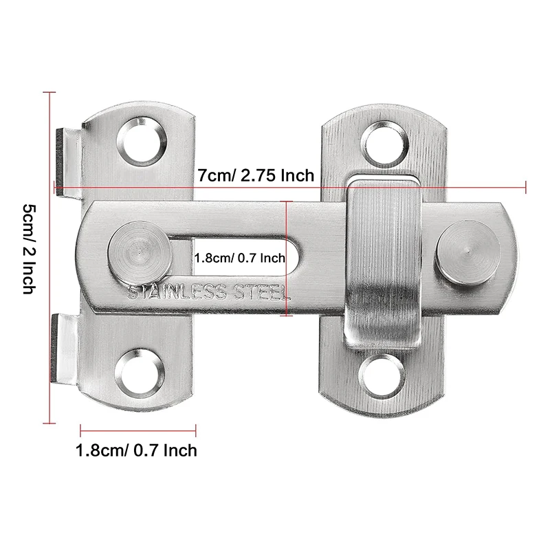 1/3 pcs, 2.75 inch Stainless Steel Heavy Duty Flip Latch Gate Latches, Safety Door Lock for Barn Wood Fence Sliding French Doors