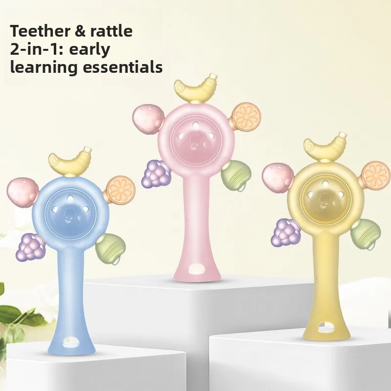 

Детская игрушка-погремушка для рук 0–12 месяцев, безопасная для прорезывания зубов, снимает дискомфорт десен. Легкий, коктейль для нежного звука