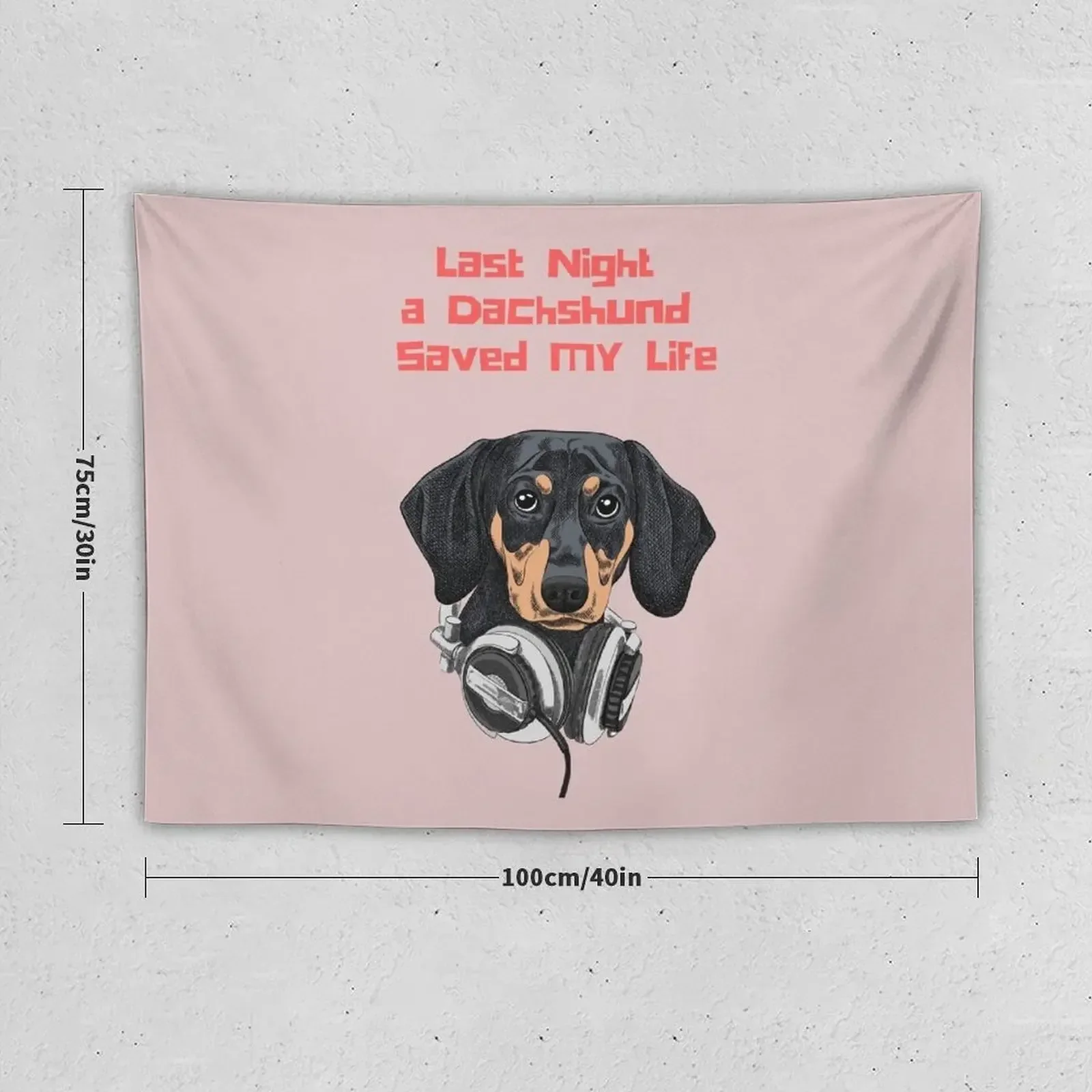 Last Night a Dachshund Saved My Life: Dachshund DJ shirt Tapestry Room Ornaments Bathroom Decor Tapestry