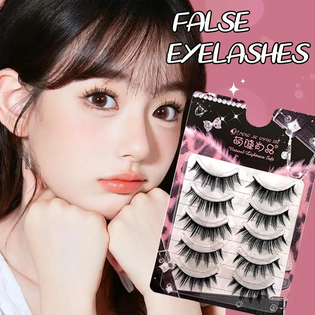 Pestañas postizas tira completa esponjosa DIY pestañas cómicas naturalmente rizadas para principiantes extensión de pestañas herramienta de maquillaje A8D2