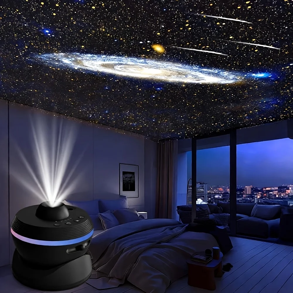 13-in-1 Upgraded Lens Meteor And Galaxy Galaxy Projector With Shooting Star Effect, Features An Ultra-wide Projection And Multi-color Night Light, Suitable For Decorating Living Rooms, Rooms, And Bedrooms