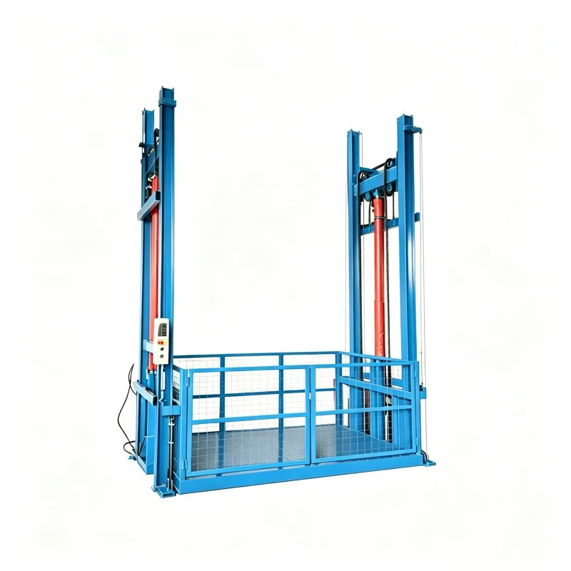 Hydraulic guide rail lifting platform, cargo hoist, hydraulic lift freight elevator