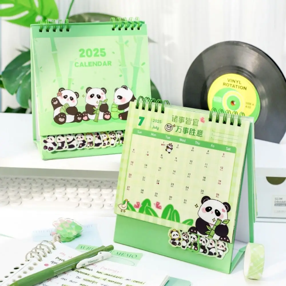 Kalendar Panda Calendario de animales de pie Flip Organización Capybara Calendario de escritorio para hacer lista Planificación 2025 Calendario Adornos