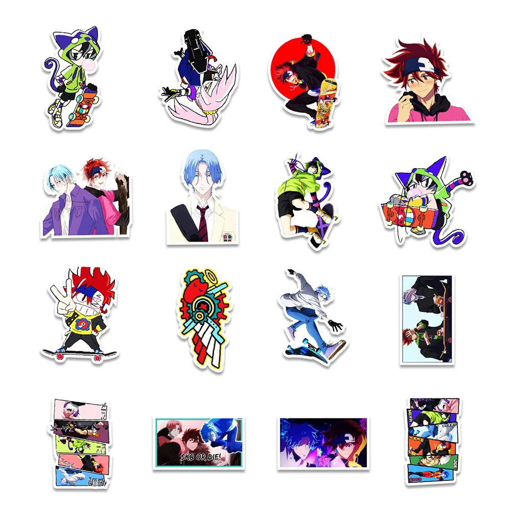 10/30/50pcs Anime SK8 The Infinity Stickers Waterproof Graffiti DIY Skateboard Phone Suitcase Car Cool Cartoon Decals Decoration