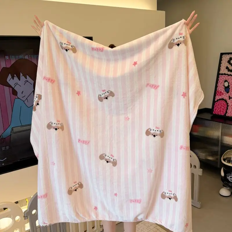 Double Sided Milk Fleece Throw Blanket, Thickened Sofa Blanket, Office Nap Shawl, Student Lunch Break Wearable Plush Blanket
