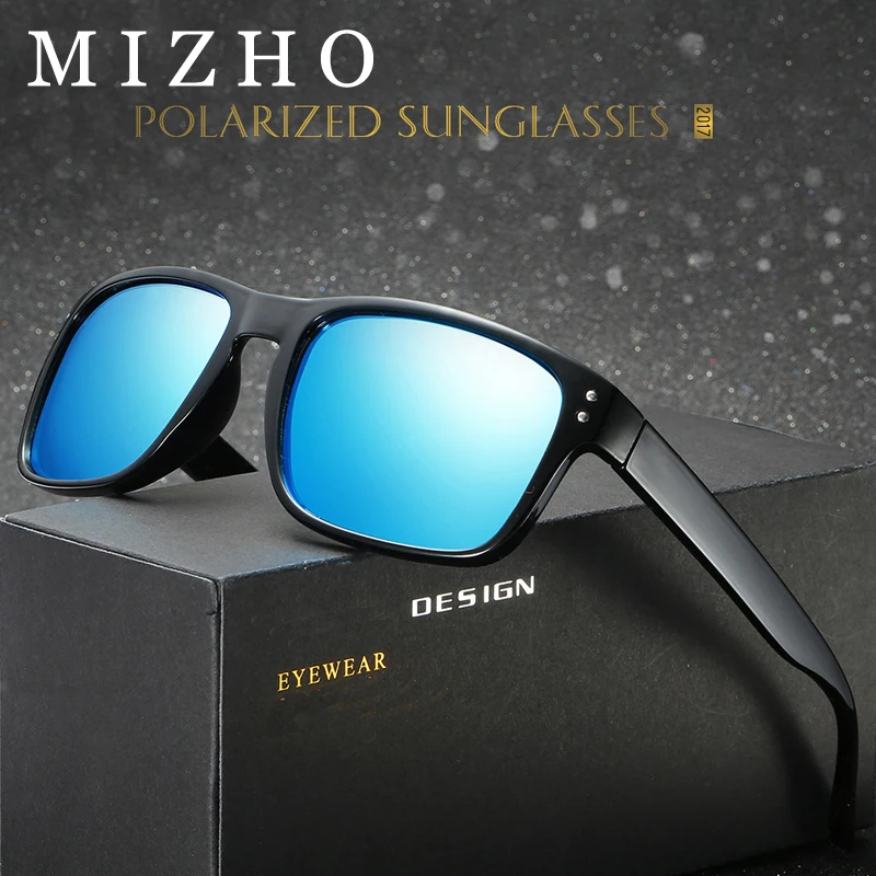 

MIZHO Brand GREEN Hip Hop Square Polarized Sunglasses Men Fashion Plastic Woman Sunglasses Polaroid UV True Vision True Oculos