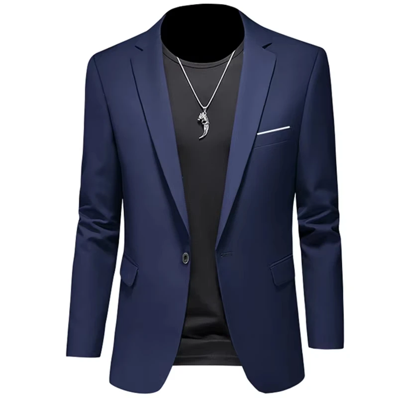 X79 Herren Freizeit lässig Boutique Business einfarbig Slim Fit Anzug Blazer Jacke Mantel