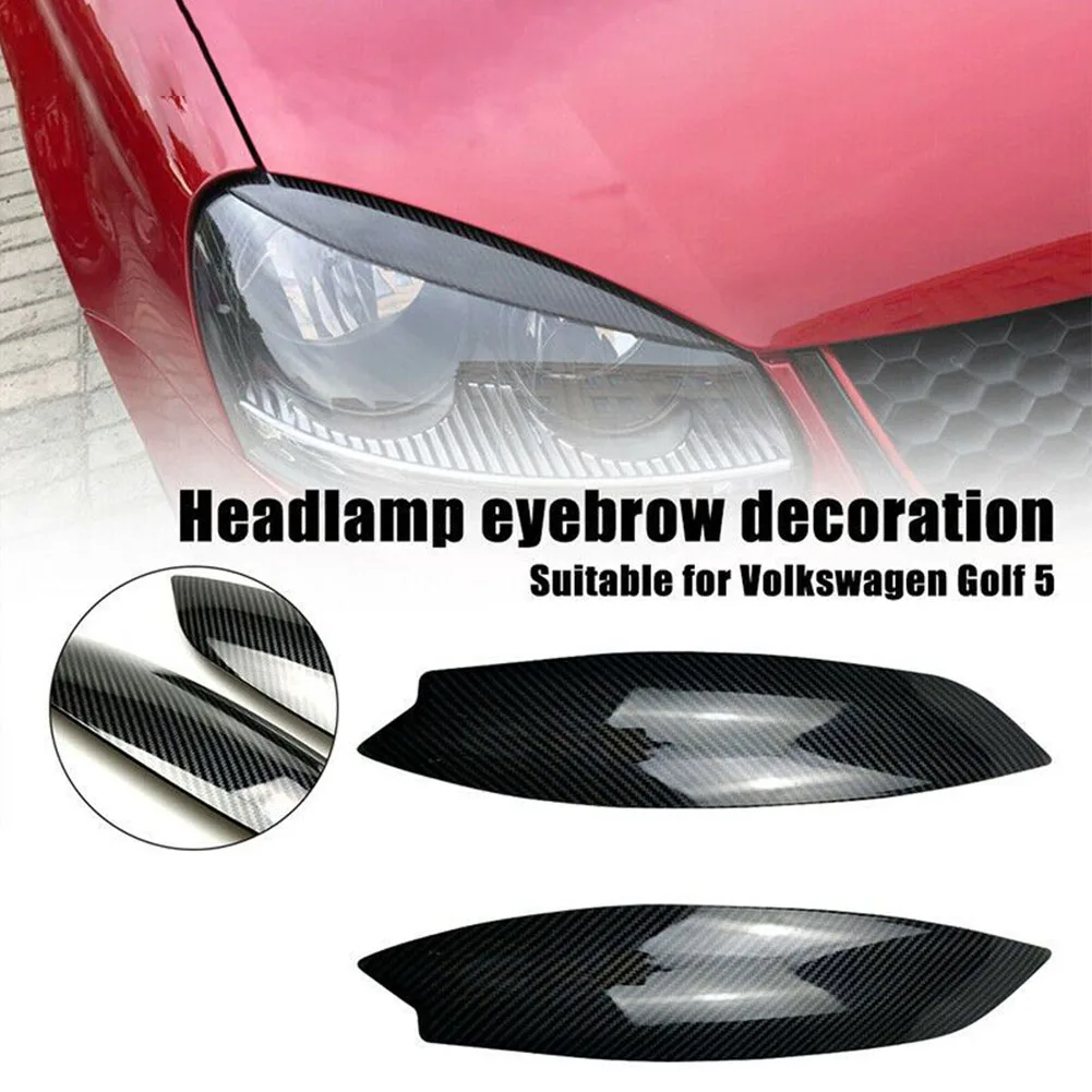 Car Eyebrow Trims Replacement Parts 1 Pair Carbon Fiber Easy To Carry Headlight Eyelid Lightweight Brand New Car