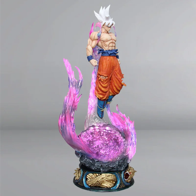 25cm Dragon Ball Anime Son Goku Ultra Instinct Super Saiyan Pvs estatuilla modelo luminoso ornamento figura coleccionable regalo