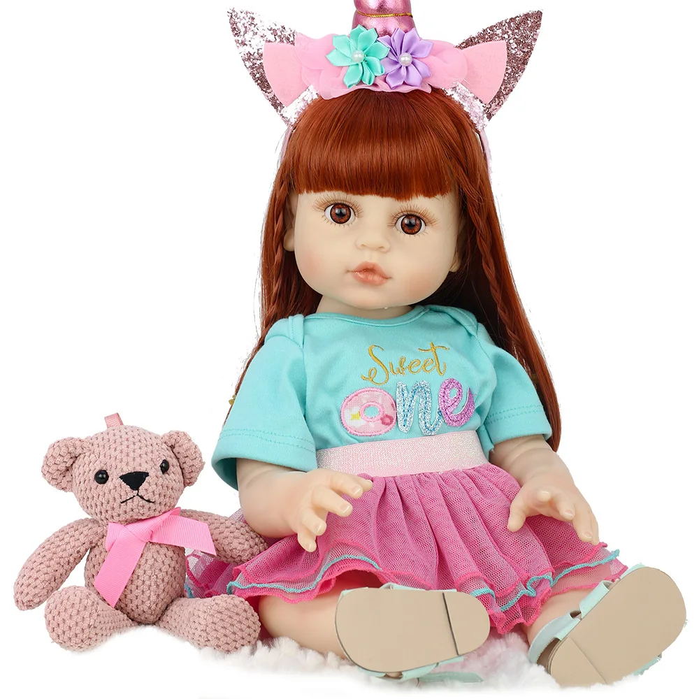 

53cm Lifelike Bebe Doll Reborn Toddler Girl Pink Princess Baty Toy Very Soft Full Christmas Surprice Girl Gifts Doll