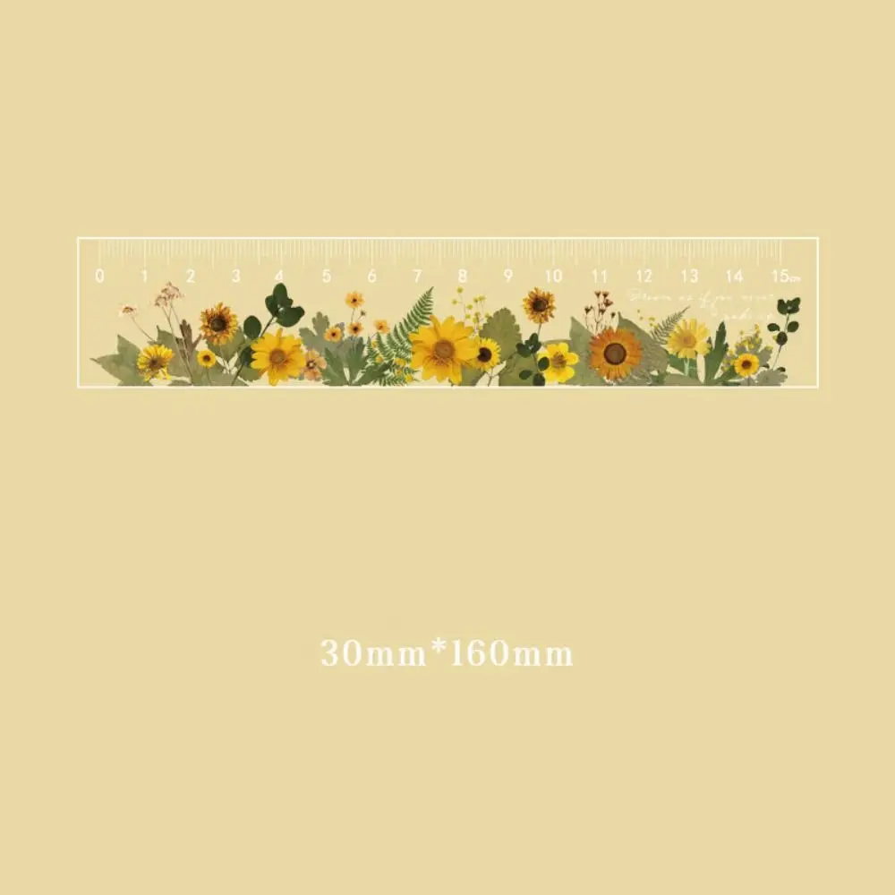 

Многофункциональная линейка 15 см, подарок для студентов, пластиковая прозрачная линейка с ретро-цветочным узором, инструменты для рисования для студентов