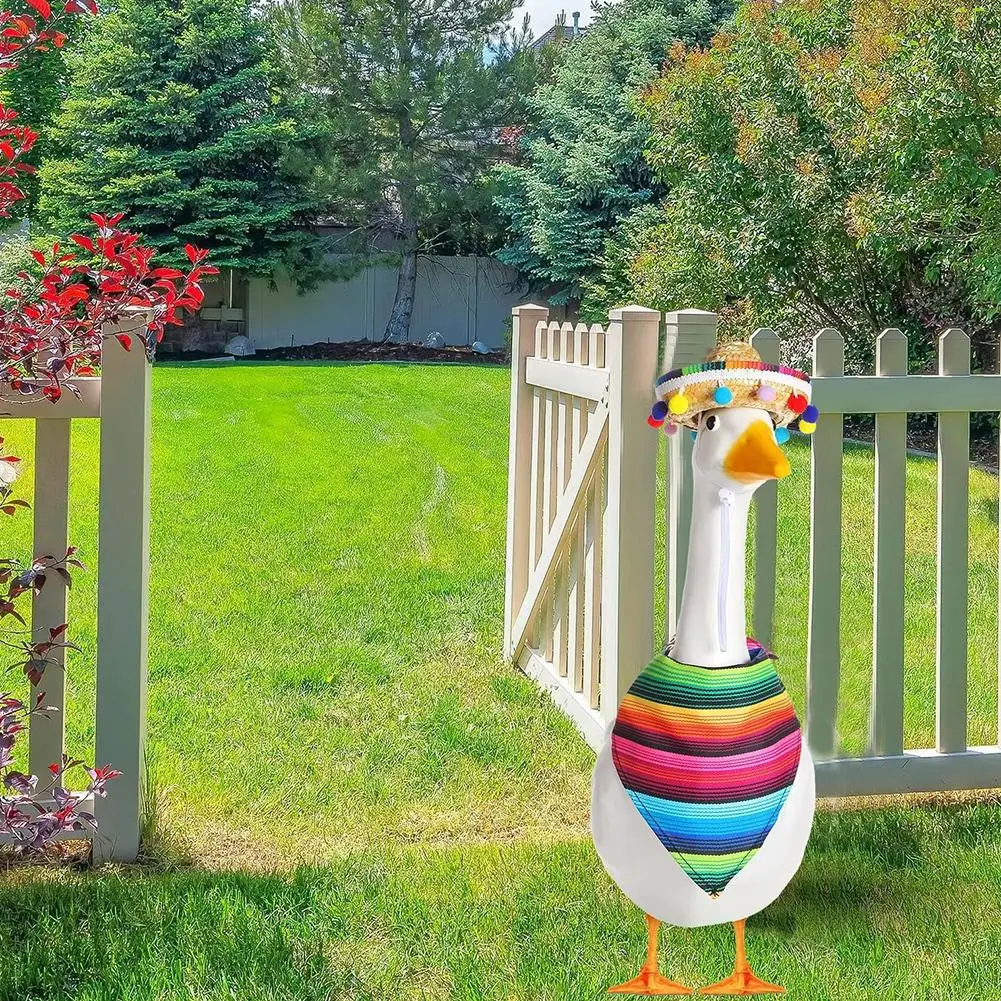 

Mexican porch goose costume, grass goose statue costume scarf scarf, suitable for May 5 garden decoration party patio patio T8X4