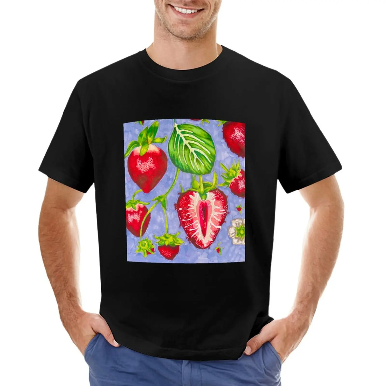 strawberry marker study T-Shirt graphic tee shirt plain customs design your own custom shirt funny t shirts for men