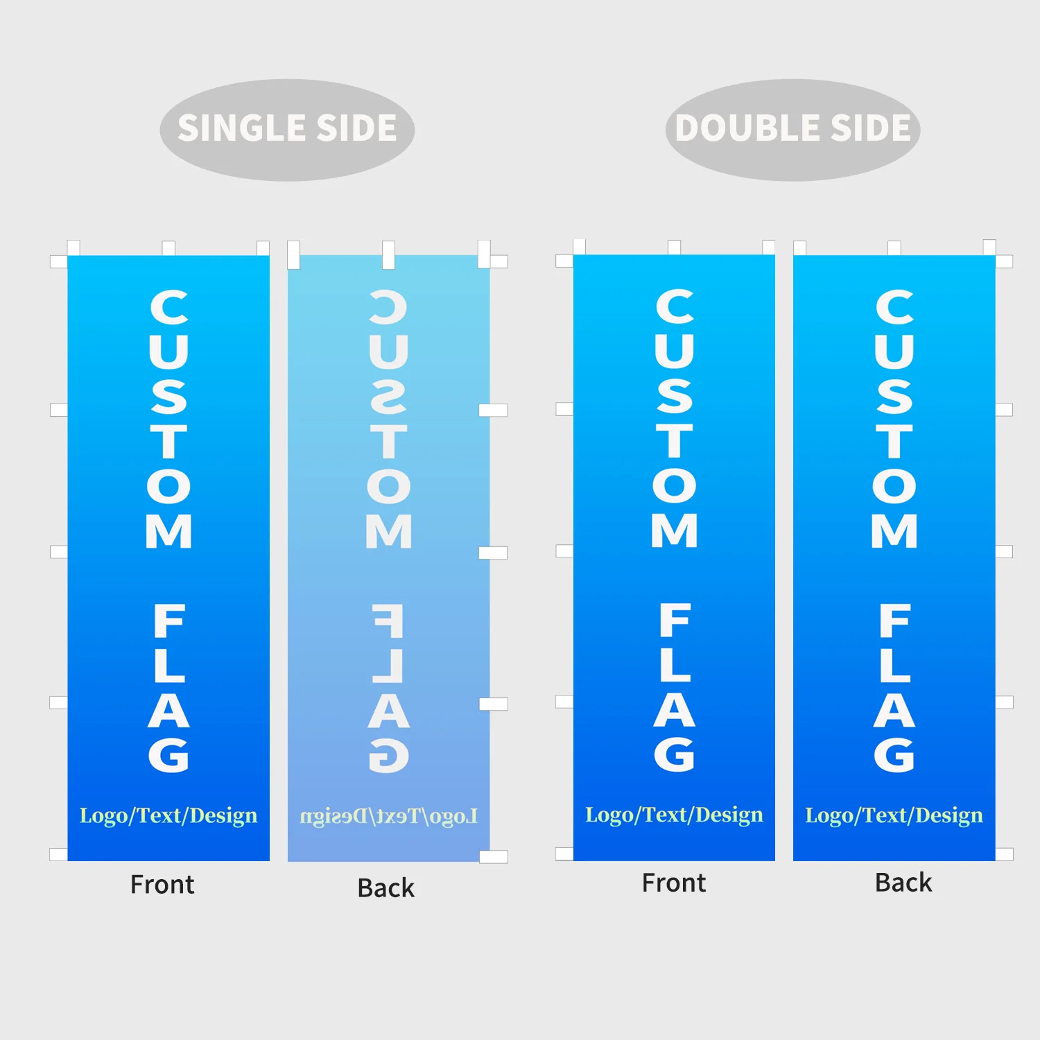 Custom Nobori Flag(ONLY FLAG), Personalized Vertical Banner, Single / Double Sided Outdoor Advertising Sign with Loop image 2
